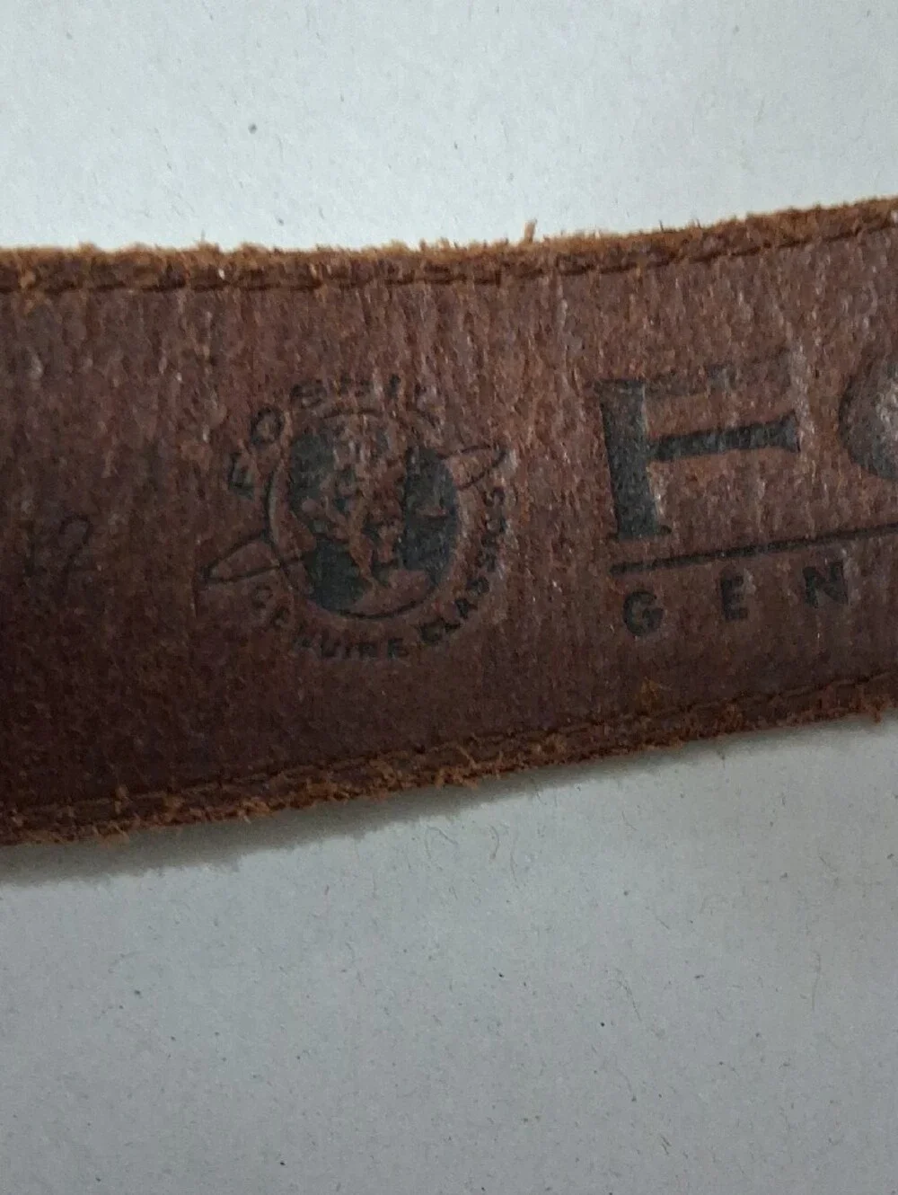 VINTAGE Fossil Brown Leather Women's Belt with Gold-Tone Ornate Buckle